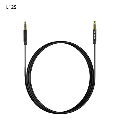 Dudao L12S AUX audio kabel / mini jack 3,5 mm / 1m / 3 pólový stereo / černá