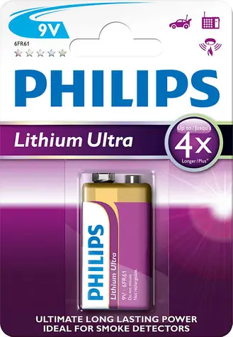 Rozbaleno - Philips baterie 9V Ultra lithium - 1ks / rozbaleno