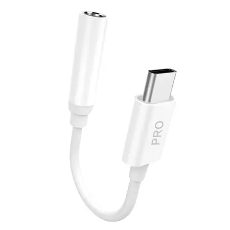 Dudao L16C Pro audio adaptér / USB-C / 3,5 mini jack / bílá