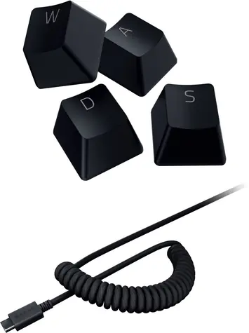 Rozbaleno - Razer PBT Keycap + Navinutý kabel černá / sada náhradních kláves+navinutý kabel USB-C-USB-A / / rozbaleno