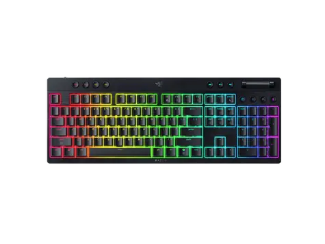 Razer BlackWidow V4 Low-profile HyperSpeed Green Switch černá / bezdrátová herní hlávesnice / mech. / 2.4GHz / US 