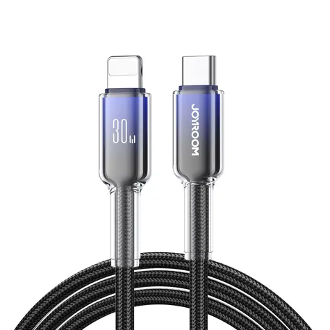 Joyroom S-A42 Crystal-Clear Series Nabíjecí kabel USB-C (M) - Lightning (M) 30W 1.2m černá