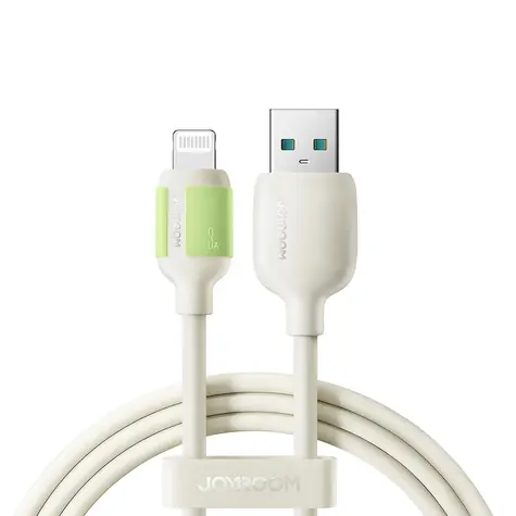 Joyroom S-A53 Nabíjecí kabel s fluorescenčním hrotem USB-A (M) - Lightning (M) 3A 1.2m béžová