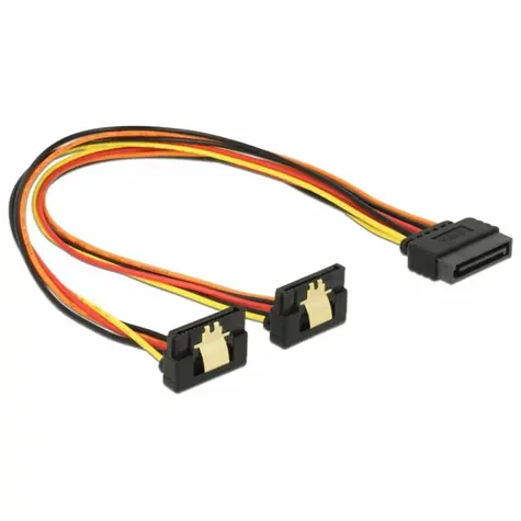 Delock SATA 15pinový napájecí konektor s aretační funkcí > 2 x SATA 15pinová 30 cm