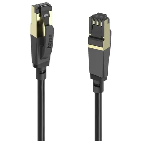 Hama 202000 síťový kabel RJ45 černá / Cat8 / S/FTP / 0.5 m / 40 Gb/s / stíněný