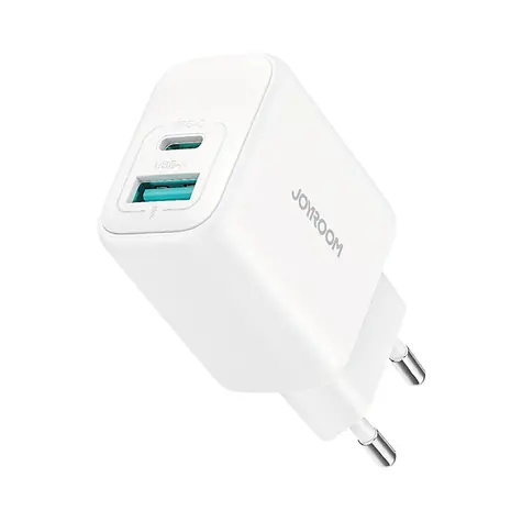 Joyroom JR-TCF21 Síťová nabíječka bílá / 1x USB-C + 1x USB-A / 20W 