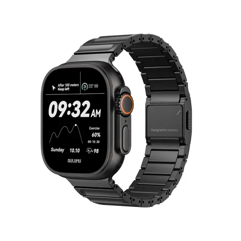 Aulumu C01 Hi-Per Titanium řemínek Apple Watch 49mm/46mm/45mm/44mm/42mm, Black