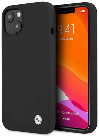 BMW Silikonový zadní kryt Signature pro iPhone 13 černá