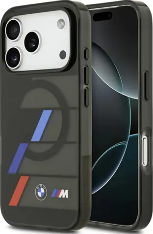 BMW Zadní kryt Metal Buttons Tricolor Lines MagSafe pro iPhone 17 Pro černá