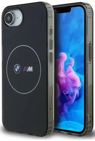 BMW Zadní kryt Metal White Circle MagSafe pro iPhone 16e černá