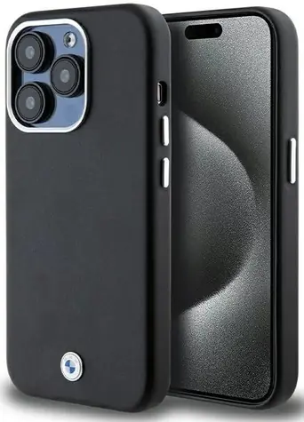 BMW Zadní kryt Signature Wrapped MagSafe pro iPhone 14 Pro Max kovový černá