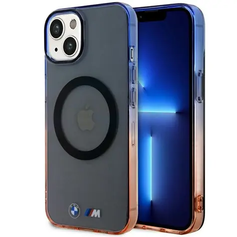 BMW Gradient Bumber MagSafe Zadní kryt pro iPhone 14 Plus šedá