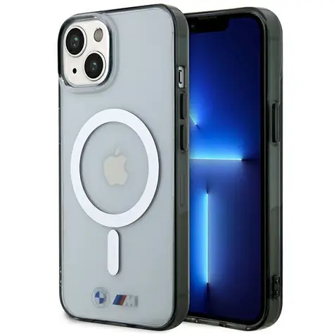 BMW Zadní kryt se stříbrným kroužkem MagSafe pro iPhone 14 6,1 transparentní