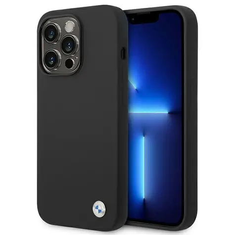BMW Zadní kryt kovový s logem pro iPhone 14 Pro černá