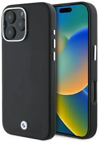 BMW Zadní kryt kovový s logem pro iPhone 16 Pro Max černá