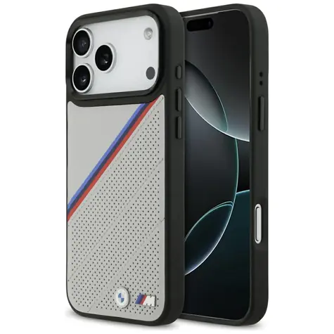 BMW Zadní kryt s tříbarevným kovovým logem MagSafe pro iPhone 17 Pro Max šedá