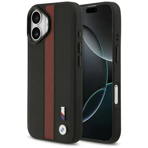 BMW Zadní kryt perforovaný s pruhem a logem MagSafe pro iPhone 17 červená