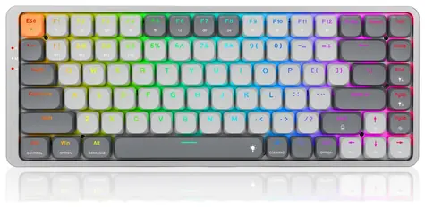 Rozbaleno - Redragon K652 Azure šedá / Bezdrátová herní klávesnice / mechanická / spínače red / USB / RF 2.4 GHz Blu/US / rozbaleno