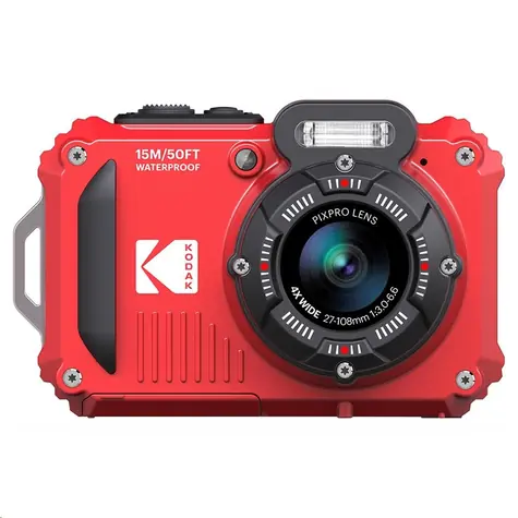KODAK WPZ2 červená / 2.7" LCD / 16 MPix BSI CMOS / 4x optický zoom / SD