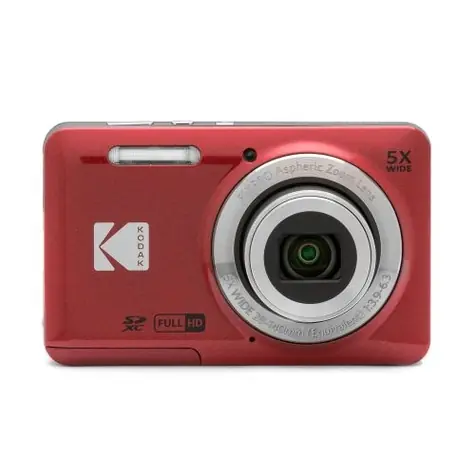 Kodak Friendly Zoom FZ55 červená / 2.7" LCD / 16 MPix BSI CMOS / 5x optický zoom / microSD
