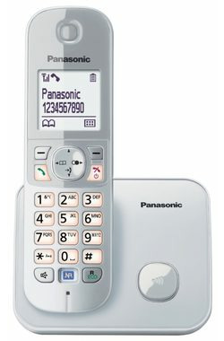 Panasonic KX-TG6811FXM stříbrná / DECT bezdrátový telefon s 1.8" displejem / CLIP