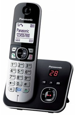 Panasonic KX-TG6821FXB černo-stříbrná / DECT bezdrátový telefon s 1.8" displejem / CLIP / záznamník