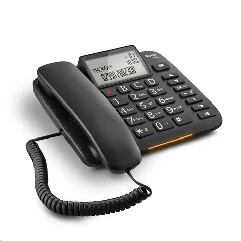 Gigaset DL380 černá / drátový telefon / displej