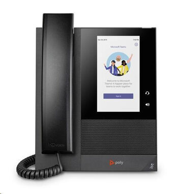 Poly CCX 400 bez zdroje černá / telefon se sluchátkem / displej 5.0" / USB & 2x GLAN / kompatibilita Microsoft Teams