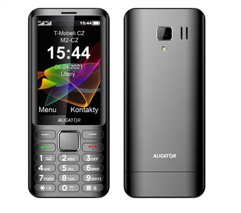 Aligator D950 šedá / 3.5" TFT / Dual SIM / SOS tlačítko SMS / FM rádio / svítilna