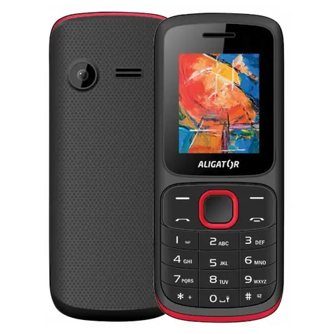 Aligator D210 černo-červená / 1.8" TFT / Dual SIM / kalkulačka / budík / FM rádio / svítilna
