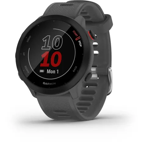 Garmin Forerunner 55 šedá / sportovní hodinky / 1.04" MIP / GPS / BT / ANT+ / 5 ATM / měřič tepu / krokoměr