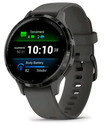 Garmin Venu 3S černo-šedá / Chytré hodinky / 1.2" / BT / ANT+ / Wi-Fi / 5ATM