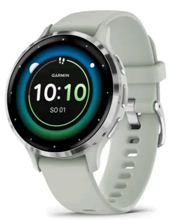 Garmin Venu 3S stříbrno-šedá / Chytré hodinky / 1.2" / BT / ANT+ / Wi-Fi / 5ATM