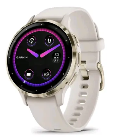 Garmin Venu 3S bílo-zlatá / Chytré hodinky / 1.2" / BT / ANT+ / Wi-Fi / 5ATM