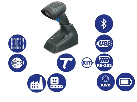 DATALOGIC QuickScan QBT2131 kit-RS232 / snímač 1D čárových kódů / BT / Multi-IF / černá