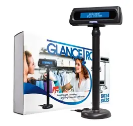 Glancetron 8035 / zákaznický displej / LCD / USB / černá