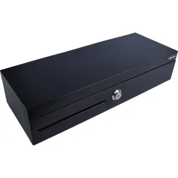 VIRTUOS Pokladní zásuvka flip-top FT-460C černá / s kabelem / se zamykatelným krytem pořadače / 9-24V
