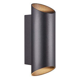 Nordlux Nico Round 22 černá / Venkovní nástěnné světlo / GU10 / 2x35W / LED