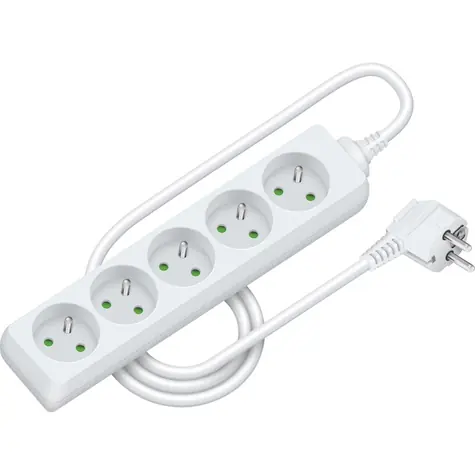 RETLUX RPC 11 Prodlužovací přívod 5 zásuvek 3×1.0mm 1.5m bílá