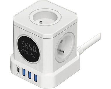 Viking síťový adaptér ACT44 / 4x A16 + 3x USB-A + 1x USB-C / displej