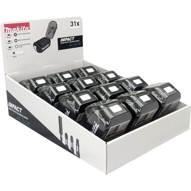 Makita E-03090 IMPACT BLACK sada torzních bitů 1/4" 31 ks / v plastové krabičce ve tvaru baterie / 12 bal