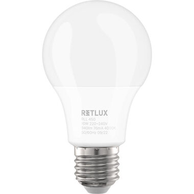 RETLUX RLL 450 A60 E27 3DIMM / 10W / 940 lm / 4000K - studená bílá / stmívatelná 