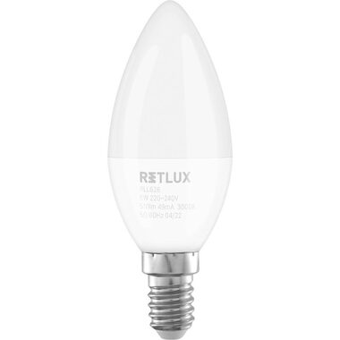 RETLUX RLL 626 C37 E14 candle 6W / 810 lm / 3000K - teplá bílá / D 