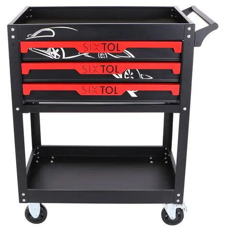 SIXTOL MECHANIC TROLLEY JASON / Dílenský vozík na nářadí / 3 šuplíky / 1 police 
