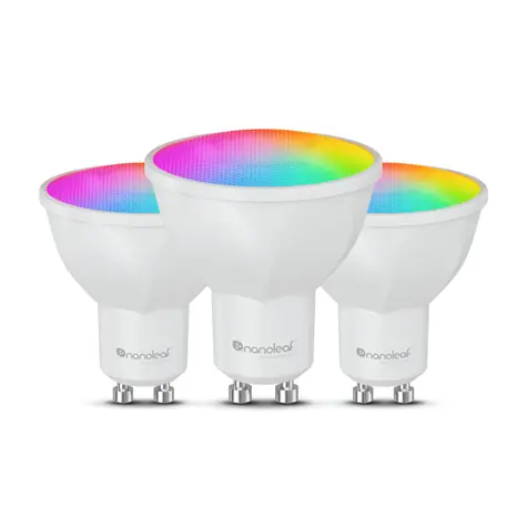 Nanoleaf Essentials Matter inteligentní žárovka / Wi-Fi / patice GU10 / 6500K / 400lm / 25000h / 3ks