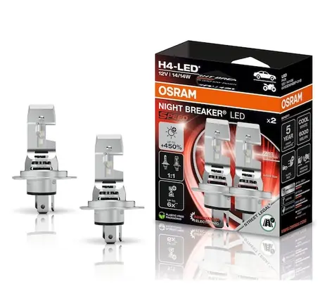 OSRAM Halogenová žárovka Night Breaker LED SPEED H4 / +450% / 12V / 1600lm / Bez reflektoru