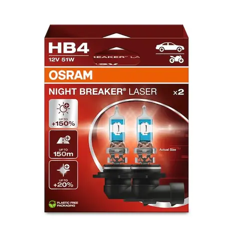 OSRAM Halogenová žárovka HB4 LED Night Breaker Laser / 12V / 1000lm / Bez reflektoru