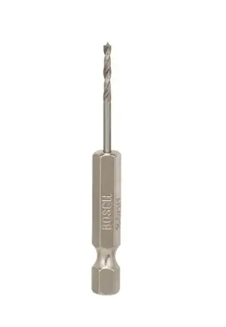 BOSCH 2608595518 / Spirálový vrták do dřeva s šestihrannou stopkou 1/4" / 2.0 x 62 mm