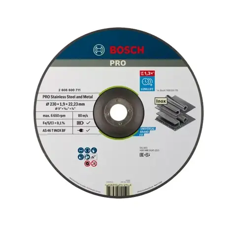 BOSCH 2608600711 / Řezací kotouč na nerez / Průměr 230 x 22.23 mm / Šířka řezu 1.9 mm