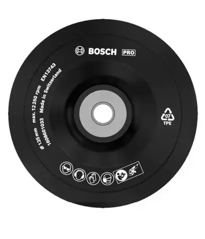 BOSCH 1608601033 / Opěrný kotouč na brusné papíry / průměr 125 mm